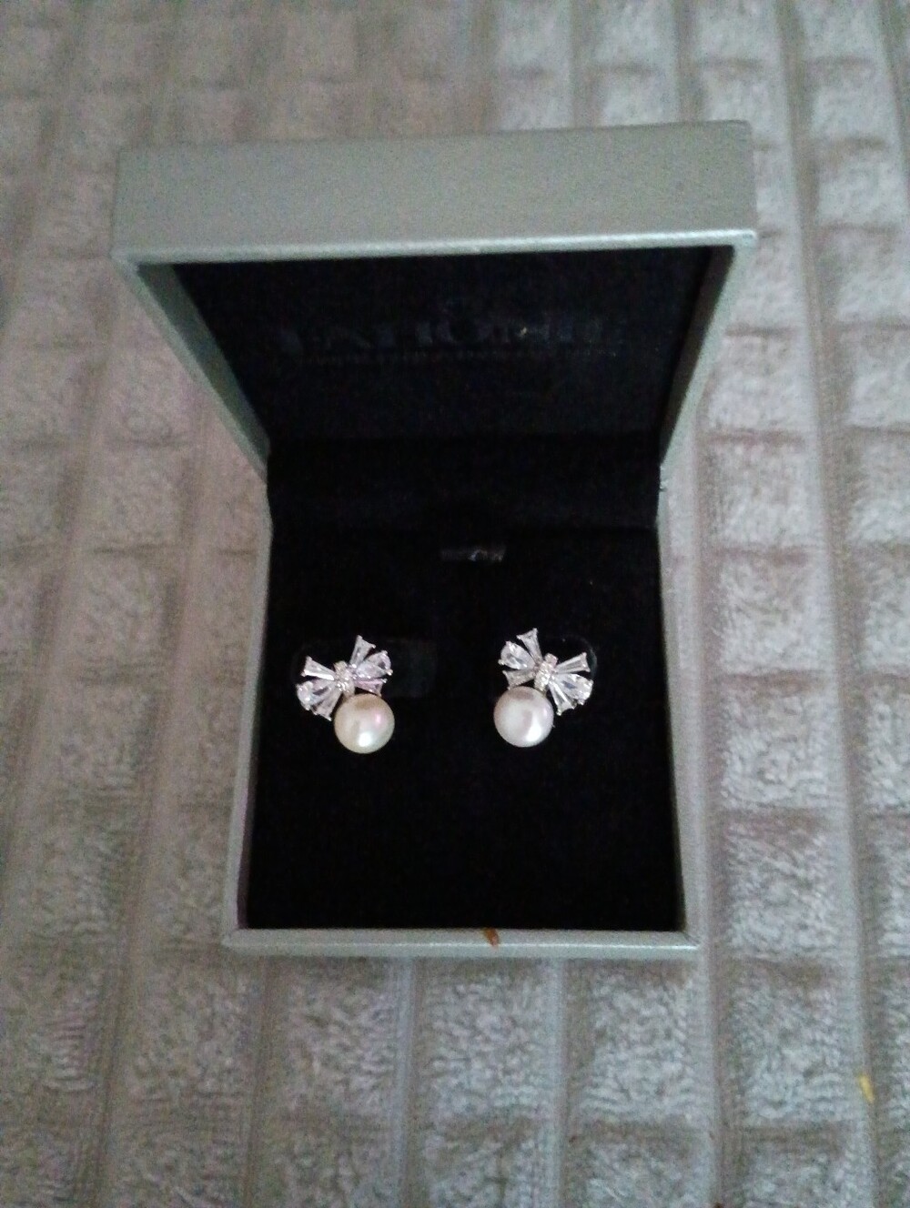NEW Fahonie Freshwater Pearl Bow Earrings | 925 Sterling Silver | CZ Accent Stud